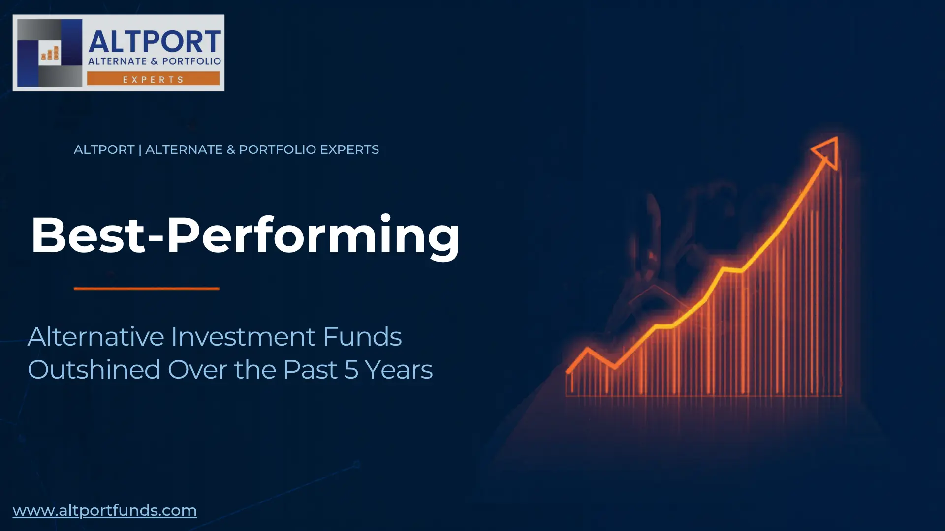 Best-performing alternative investment funds over 5 years with rising growth chart Altport banner