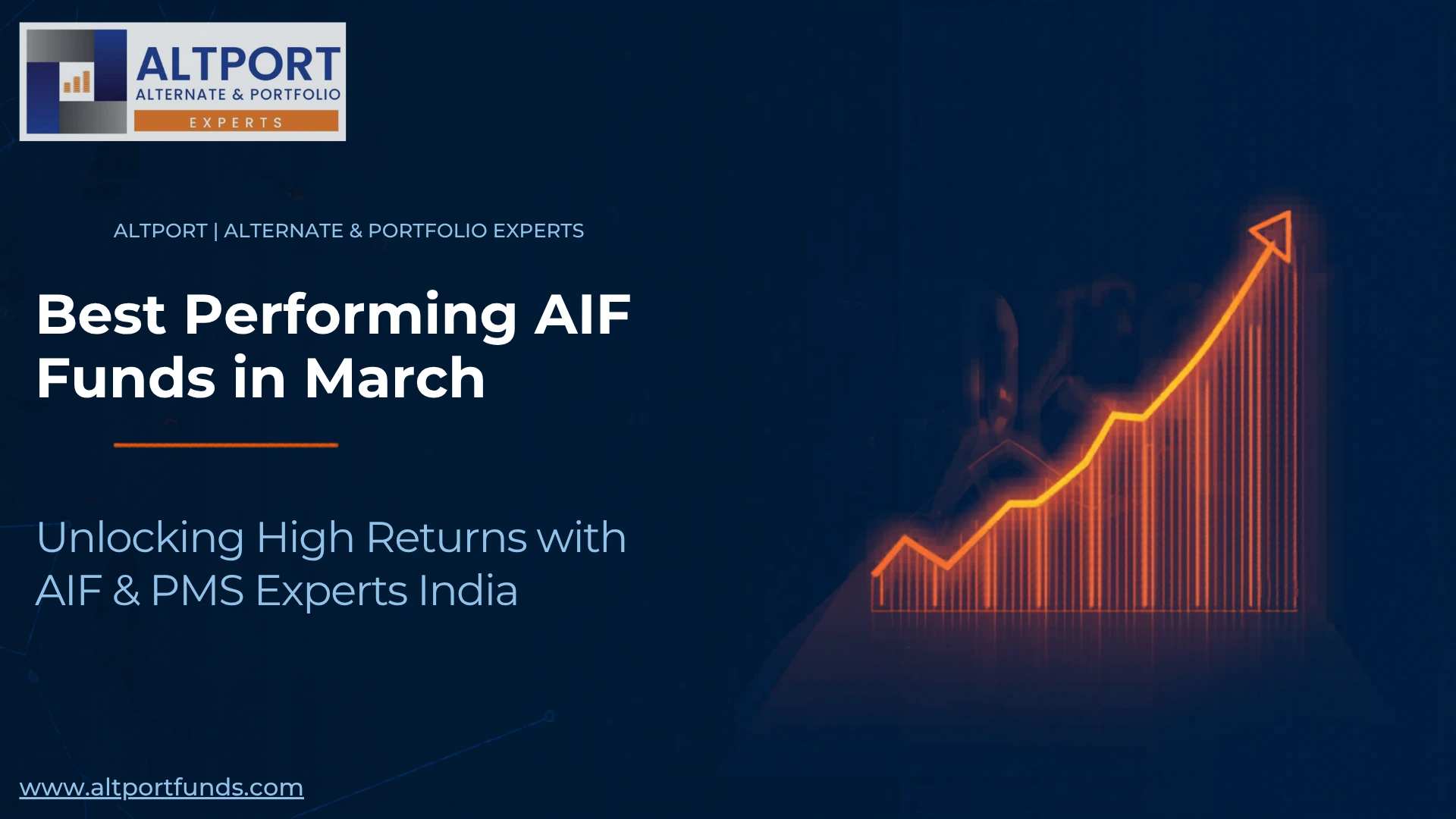 Best performing AIF funds in March 2025 with a rising financial graph showing high return investment trends in India.