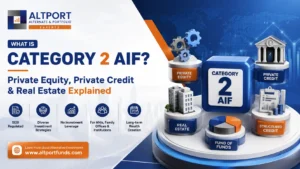 Category II AIF explained with private equity, private credit, real estate, structured credit and fund of funds investment strategies.