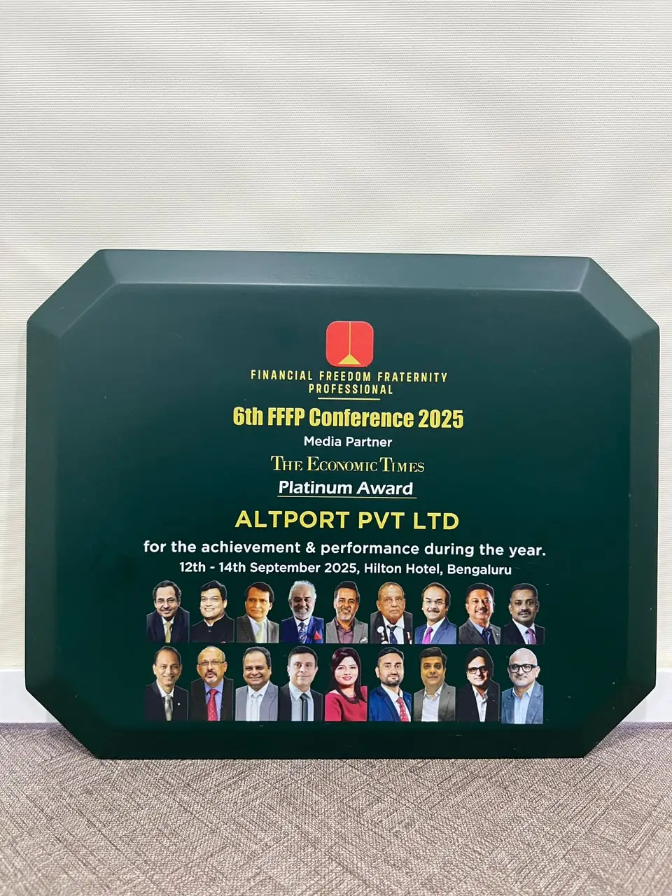 ALTPORT receiving the FFFP Platinum Award