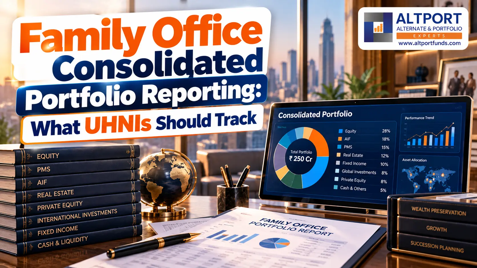 Family office portfolio reporting and consolidated wealth dashboard for UHNI investors