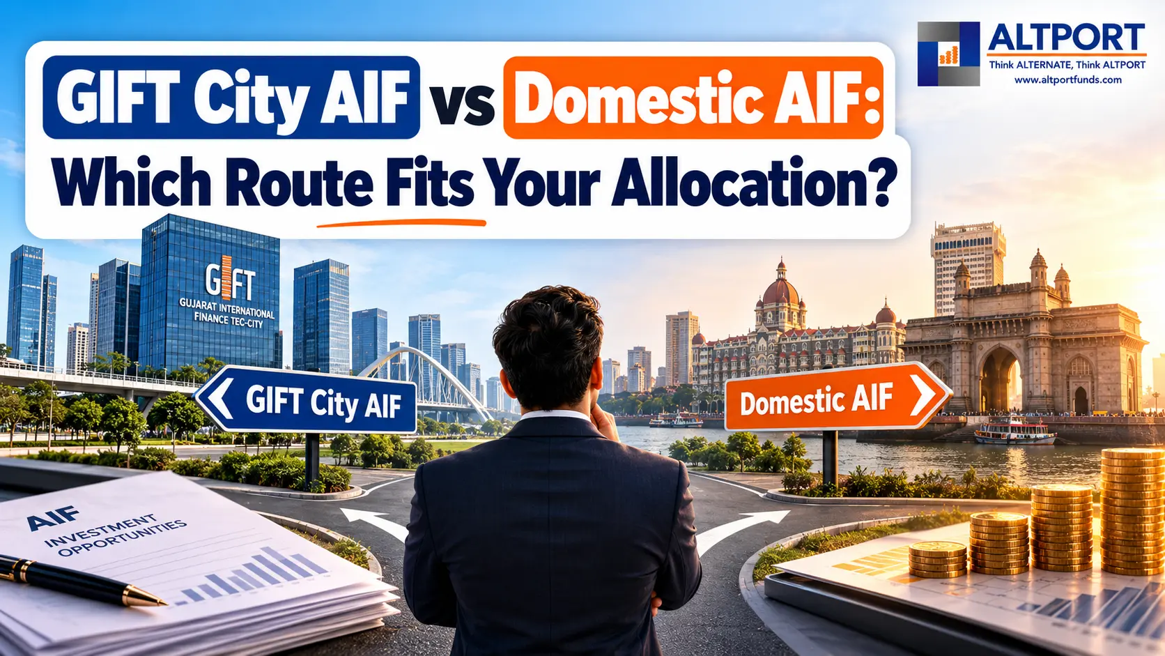 GIFT City AIF vs domestic AIF comparison of regulation, currency, tax and minimum investment