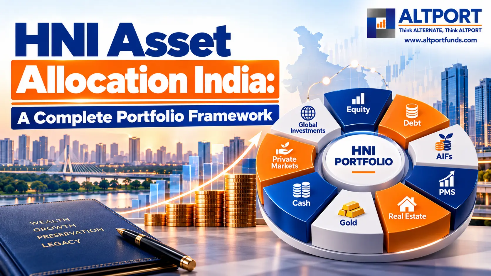 HNI asset allocation in India across equity, debt, PMS, AIF, real estate, gold and global investments